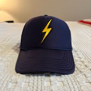 Aviation Nation Navy Blue Cap with Yellow Lightning Bolt - SnapBack OSFA